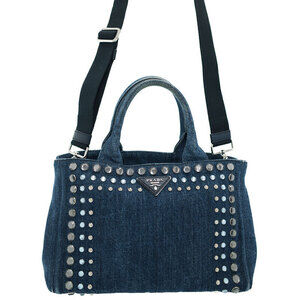 PRADA Canapa Jeweled Handbag Bag